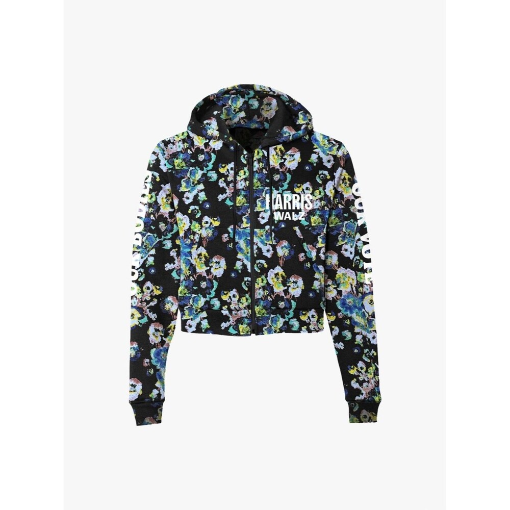 Ulla Johnson Harris Walz "Our Bodies Our Vote" Cropped Hoodie Size Extra Large